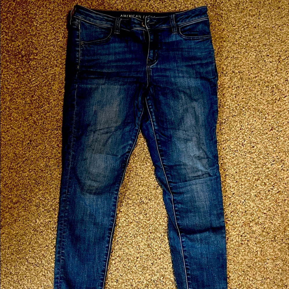 American Eagle Outfitters Women's Dark Blue Skinny Jeans